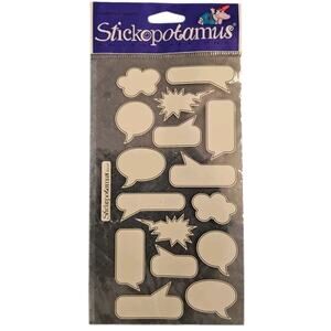 Sticko COMIC BOOK CAPTIONS Flat Stickers 16 Pcs White Speech Bubbles